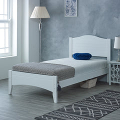 Lauren Solid White Wooden Bed Frame