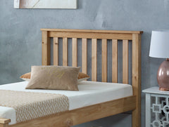 Chester Traditional Design Waxed Solid Pine Wooden Bed