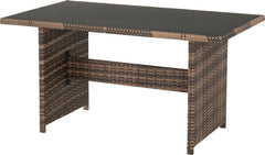 Aspen Corner Garden Furniture Set Brown Rattan/Grey Fabric