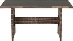 Aspen Corner Garden Furniture Set Brown Rattan/Grey Fabric