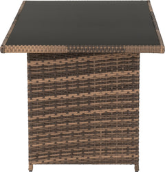 Aspen Corner Garden Furniture Set Brown Rattan/Grey Fabric