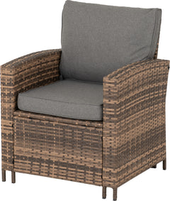 Aspen Corner Garden Furniture Set Brown Rattan/Grey Fabric