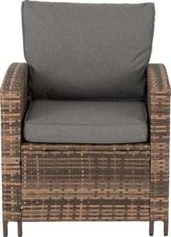 Aspen Corner Garden Furniture Set Brown Rattan/Grey Fabric