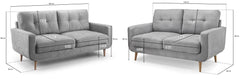 Aurora 2-Seater 3-Seater Sofa and Armchair Grey