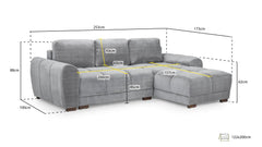 Azzuro Corner Sofa Bed Universal with Storage