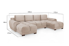 Azzuro U Shape Corner Sofa