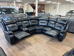 Poppy Manual Recliner Leather Sofa Large Corner