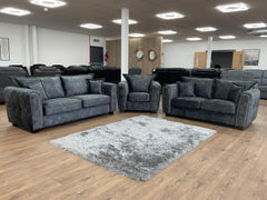Serena Velvet Effect Fabric 2-Seater and 3-Seater High Back Sofa and Armchair