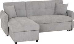 Chelsea Corner Sofa Bed Silver Grey Fabric