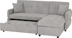 Chelsea Corner Sofa Bed Silver Grey Fabric