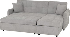 Chelsea Corner Sofa Bed Silver Grey Fabric