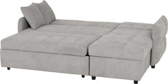 Chelsea Corner Sofa Bed Silver Grey Fabric