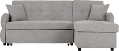 Chelsea Corner Sofa Bed Silver Grey Fabric