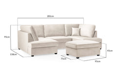 Carnaby Corner Sofa Plush Fabric U Shape