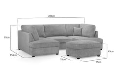 Carnaby Corner Sofa Bed Boucle Fabric U Shape
