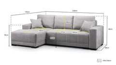 Cimiano Large Corner Sofa Bed With Storage