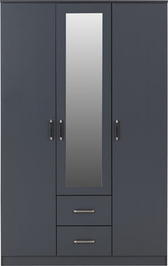 Dakota 3 Door 2 Drawer Mirrored Wardrobe