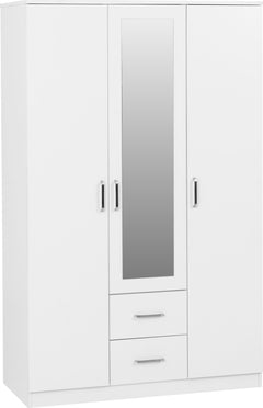 Dakota 3 Door 2 Drawer Mirrored Wardrobe