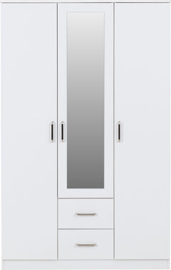 Dakota 3 Door 2 Drawer Mirrored Wardrobe