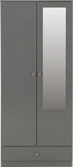 Denver 2 Door 1 Drawer Mirrored Wardrobe