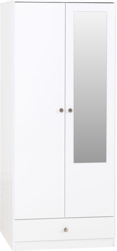 Denver 2 Door 1 Drawer Mirrored Wardrobe
