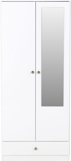 Denver 2 Door 1 Drawer Mirrored Wardrobe