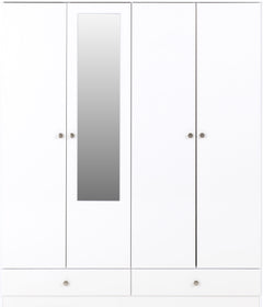 Denver 4 Door 2 Drawer Mirrored Wardrobe
