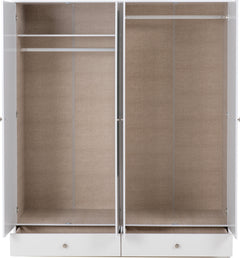 Denver 4 Door 2 Drawer Mirrored Wardrobe