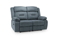 Novie Grey Fabric Manual Recliner Sofa 2-Seater 3-Seater and Armchair