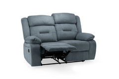 Novie Grey Fabric Manual Recliner Sofa 2-Seater 3-Seater and Armchair