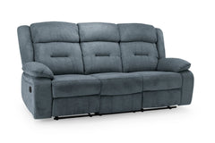 Novie Grey Fabric Manual Recliner Sofa 2-Seater 3-Seater and Armchair