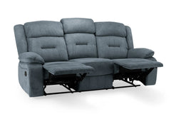 Novie Grey Fabric Manual Recliner Sofa 2-Seater 3-Seater and Armchair
