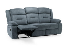Novie Grey Fabric Manual Recliner Sofa 2-Seater 3-Seater and Armchair