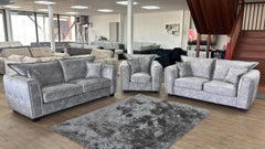 Serena Velvet Effect Fabric 2-Seater and 3-Seater High Back Sofa and Armchair