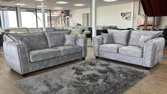 Serena Velvet Effect Fabric 2-Seater and 3-Seater High Back Sofa and Armchair