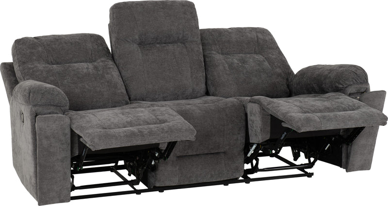 Guildford 3 Seater Recliner Sofa Grey Fabric
