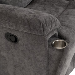 Guildford 3 Seater Recliner Sofa Grey Fabric