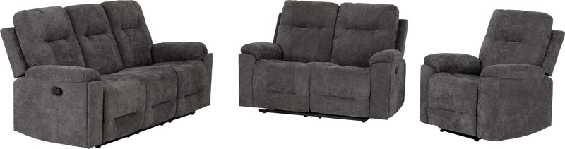 Guildford 3+2+1 Recliner Suite Grey Fabric