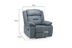 Novie Manual Recliner Sofa Grey Fabric Armchair