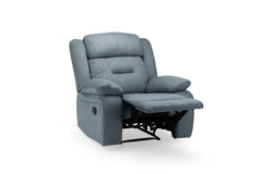 Novie Manual Recliner Sofa Grey Fabric Armchair