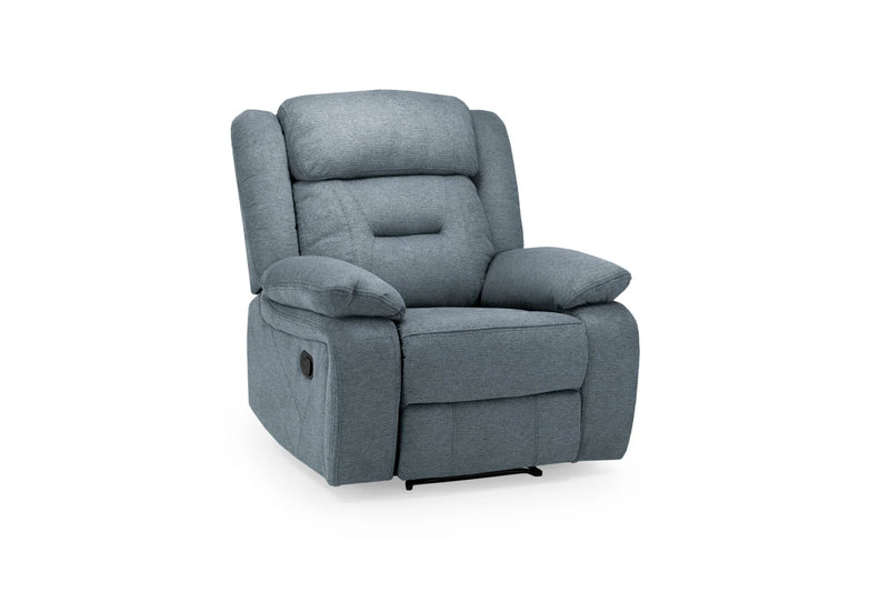 Novie Manual Recliner Sofa Grey Fabric Armchair