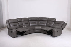 Poppy Manual Recliner Leather Sofa Large Corner