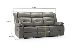 Novie Manual Recliner Sofa 2-Seater 3-Seater Leather Armchair