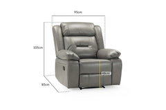 Novie Manual Recliner Sofa 2-Seater 3-Seater Leather Armchair