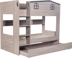 Hector Bunk Bed & Trundle Set Ash Grey