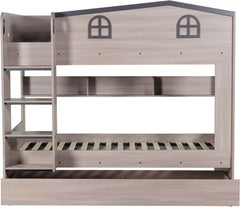 Hector Bunk Bed & Trundle Set Ash Grey