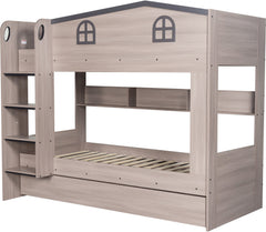 Hector Bunk Bed & Trundle Set Ash Grey