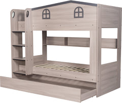 Hector Bunk Bed & Trundle Set Ash Grey