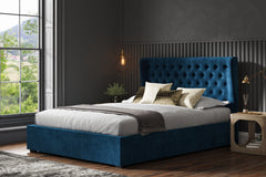 Homestead Fabric Ottoman Storage Bed Frame End-Lift Velvet