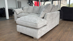 Chiswick Fabric Left/Right Hand Pillow Back Corner Sofa and Footstool
